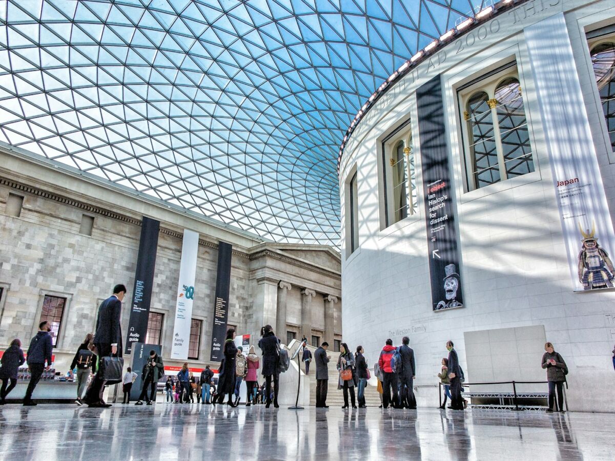 people inside building british museum